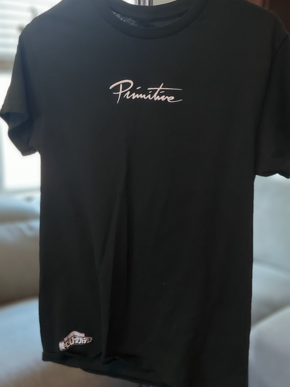 Primitive Black T-Shirt with White Script Logo